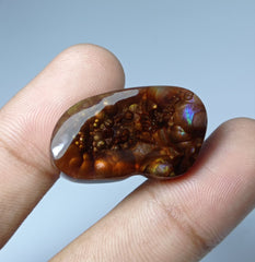 37.4ct Mexican Fire Agate - Collector piece Bifg Size - Rarer Than Diamond, Dimensions 31x18x7mm