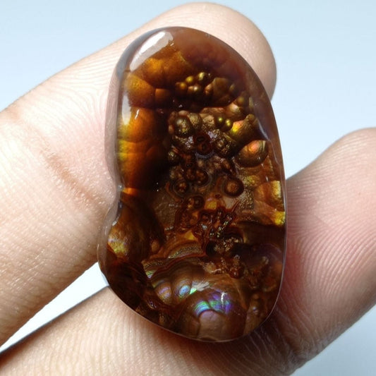 37.4ct Mexican Fire Agate - Collector piece Bifg Size - Rarer Than Diamond, Dimensions 31x18x7mm