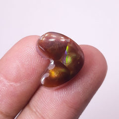 Кабошон из редкого огненного агата в форме сердца, 12 карат, размеры 17x14 мм