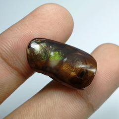 Редкий огненный агат 24,1 карата с несколькими огнями — размеры 25x13x8 мм