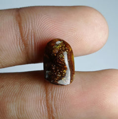 Мексиканский пузырьковый огненный агат 6,7 карата, размеры 14x9x6 мм