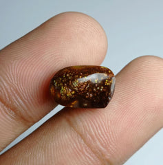 Мексиканский пузырьковый огненный агат 6,7 карата, размеры 14x9x6 мм