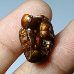 Резной огненный агат 17,8 карата, редкий огненный агат, Аатши Акик, подходит для подвески — размеры 20x15x10 мм