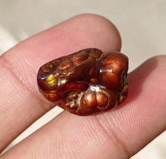 Резной огненный агат 17,8 карата, редкий огненный агат, Аатши Акик, подходит для подвески — размеры 20x15x10 мм