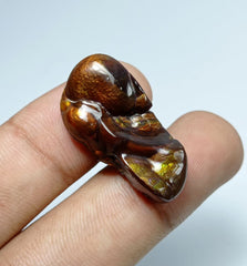 Редкий цветной огненный агат 34,1 карата — размеры 31x16x9 мм