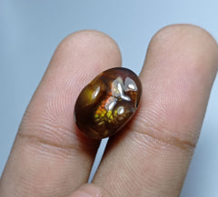 Резной овальный огненный агат 12,5 карата — идеально подходит для установки кольца, размеры 17x11,5x8 мм