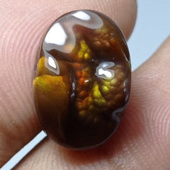 Резной овальный огненный агат 12,5 карата — идеально подходит для установки кольца, размеры 17x11,5x8 мм