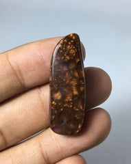 30.95ct Mexican Unique Fire Agate, Convex Bubble Pattern Fire Agate - Perfect Gemstone Gift For All, Flowery Fire Agate, Dimensions 37x13x6mm