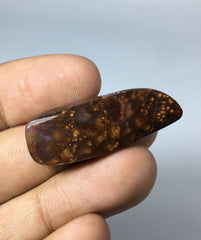 30.95ct Mexican Unique Fire Agate, Convex Bubble Pattern Fire Agate - Perfect Gemstone Gift For All, Flowery Fire Agate, Dimensions 37x13x6mm