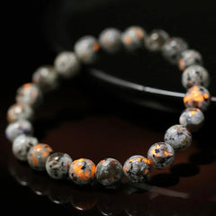 Natural Flame Stone Gemstone Bracelet aka Yooperlite, Sizes 6-12mm