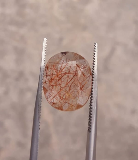 Коричневый турмалированный кварц 4,7 карата - Коричневый рутиловый кварц - Рутилированный кварц