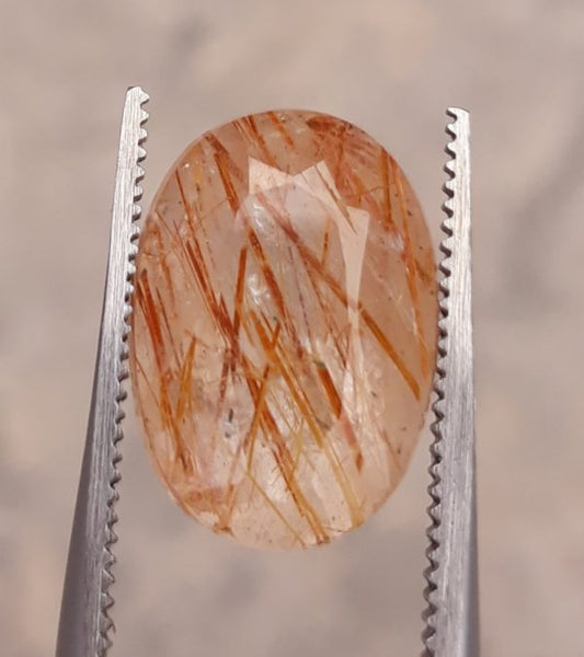 6.10ct Red Tourmalated Quartz - Red Rutile Quartz - Rutilated Quartz