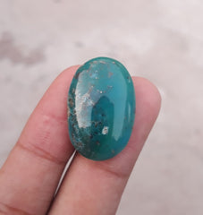 Natural Turquoise Green Matrix with Pyrite, Shajri Feroza, Oval Shape, Real Firoza Stone,Dimensions-29x19mm