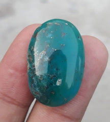 Natural Turquoise Green Matrix with Pyrite, Shajri Feroza, Oval Shape, Real Firoza Stone,Dimensions-29x19mm