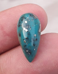 Бирюза Моренси 7,3 карата — натуральная зеленая матричная бирюза, Шаджри Фероза, размеры — 19x9 мм