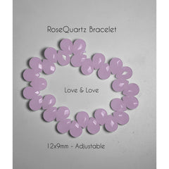 Элегантный эластичный браслет в форме груши с розовым кварцем BabyPink - 12x9 мм