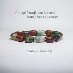 Plasma Chalcedony aka Natural BloodStone Strech Bracelet