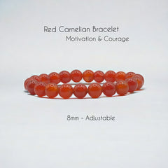 Стильный эластичный браслет из красного сердолика