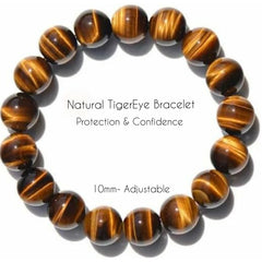 10mm High Qualith Natural Tiger Eye Strech Bracelet