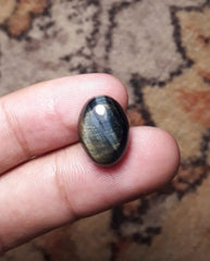 10.3ct Hawk's Eye Cabochon , Falcon's Eye, Blue Tiger's Eye, Blue Asbestos - 12x16mm