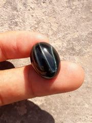 22.3ct Hawk's Eye Cabochon , Falcon's Eye, Blue Tiger's Eye, Blue Asbestos - 15x20mm