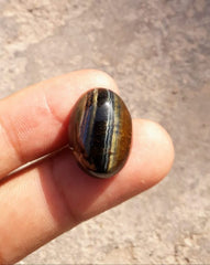 23.3ct Hawk's Eye Cabochon , Falcon's Eye, Blue Tiger's Eye, Blue Asbestos - 20x15mm