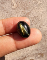 14.6ct Hawk's Eye Cabochon , Falcon's Eye, Blue Tiger's Eye, Blue Asbestos - 13x18mm