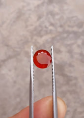 3.8ct Hessonite Garnet - Natural Faceted Hessonite Gem - 9mm