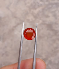 3.8ct Hessonite Garnet - Natural Faceted Hessonite Gem - 9mm