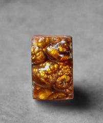 Редкий мексиканский пузырьковый огненный агат прямоугольной огранки — Agata De Fuego