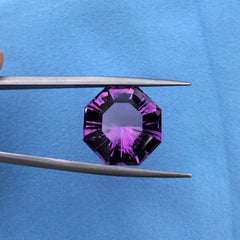 Аметист высшего качества 16 карат из Бразилии — натуральный кристалл аметиста — 16,8x16,8 мм