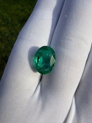 Натуральный изумруд 5,97 карата - Будх Ратна - Замурд - камень Пачу, камень Маркат Мани - 13x9,6x6,8 мм