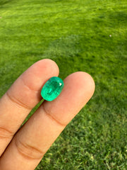 4.90ct - Natural Emerald - Budh Ratna - Zamurd - Pachu Stone, Markat Mani Stone - 12.9 x 8.8 x 6.7mm