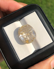 Золотой рутиловый кварц 16 карат 5А, ограненный драгоценный камень