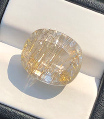 Золотой рутиловый кварц 16 карат 5А, ограненный драгоценный камень