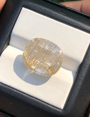 Золотой рутиловый кварц 16 карат 5А, ограненный драгоценный камень
