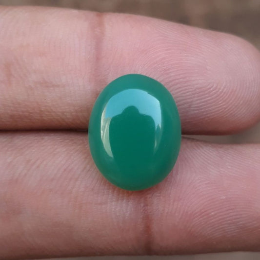 9.5ct Natural Chrysoprase Stone - Cabochon Chrysoprase - Green Chalcedony -16x13x5mm