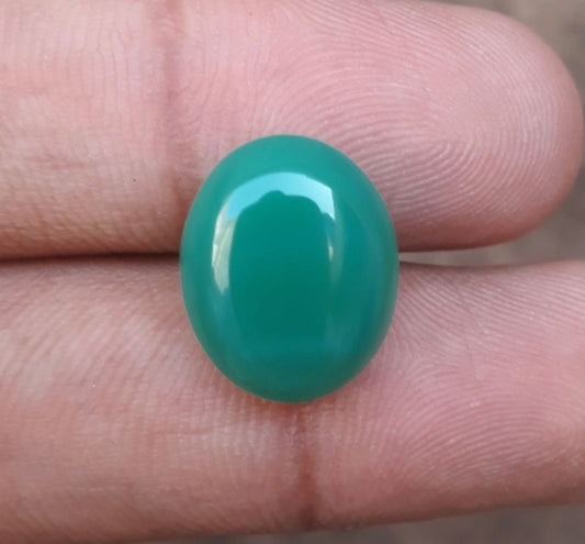 Натуральный камень хризопраз 10,3 карата - кабошон хризопраз - зеленый халцедон - 16x13x6 мм