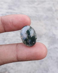 14.3ct Moss Agate - Green Moss Agate - Indian Moss Agate - 15x20mm