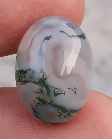 10.2ct Moss Agate - Green Moss Agate - Indian Moss Agate - 13x18mm