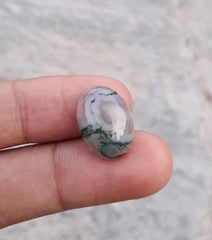 10.2ct Moss Agate - Green Moss Agate - Indian Moss Agate - 13x18mm