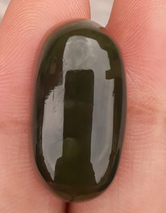 33.6ct Jade, Nephrite Jade Cabochon, Jade Green, Good Quality Jade Stones - 24.7x13x10mm