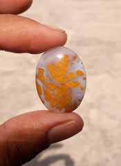 Яшма 24 карата — Золотая яшма Кабошон — Желтая яшма — 28,7x21,8 мм