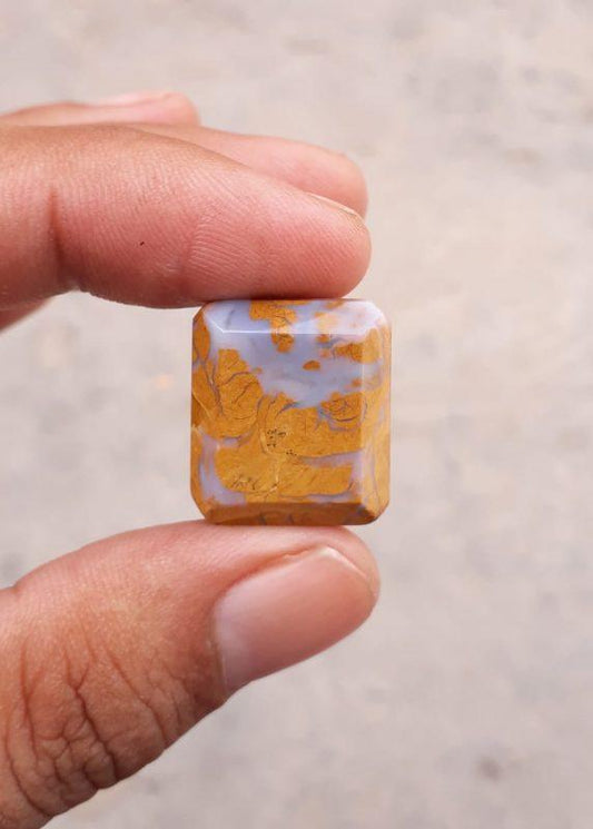 Яшма 25 карат – Золотая яшма Кабошон – Желтая яшма – 20,7x18 мм