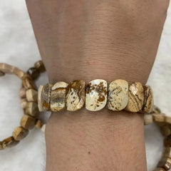 Natural Jasper Beads Gemstone Bracelet, Bangle For Women For Men,