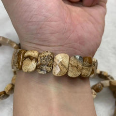 Natural Jasper Beads Gemstone Bracelet, Bangle For Women For Men,