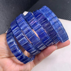 Браслет из натурального синего кианита, размер бусин 10x6 мм