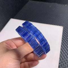 Браслет из натурального синего кианита, размер бусин 10x6 мм