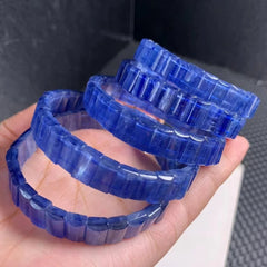Браслет из натурального синего кианита, размер бусин 10x6 мм