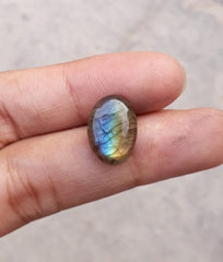 4.8ct Labradorite Cabochon - Spectrolite- Black Moon Stone - 14x10mm